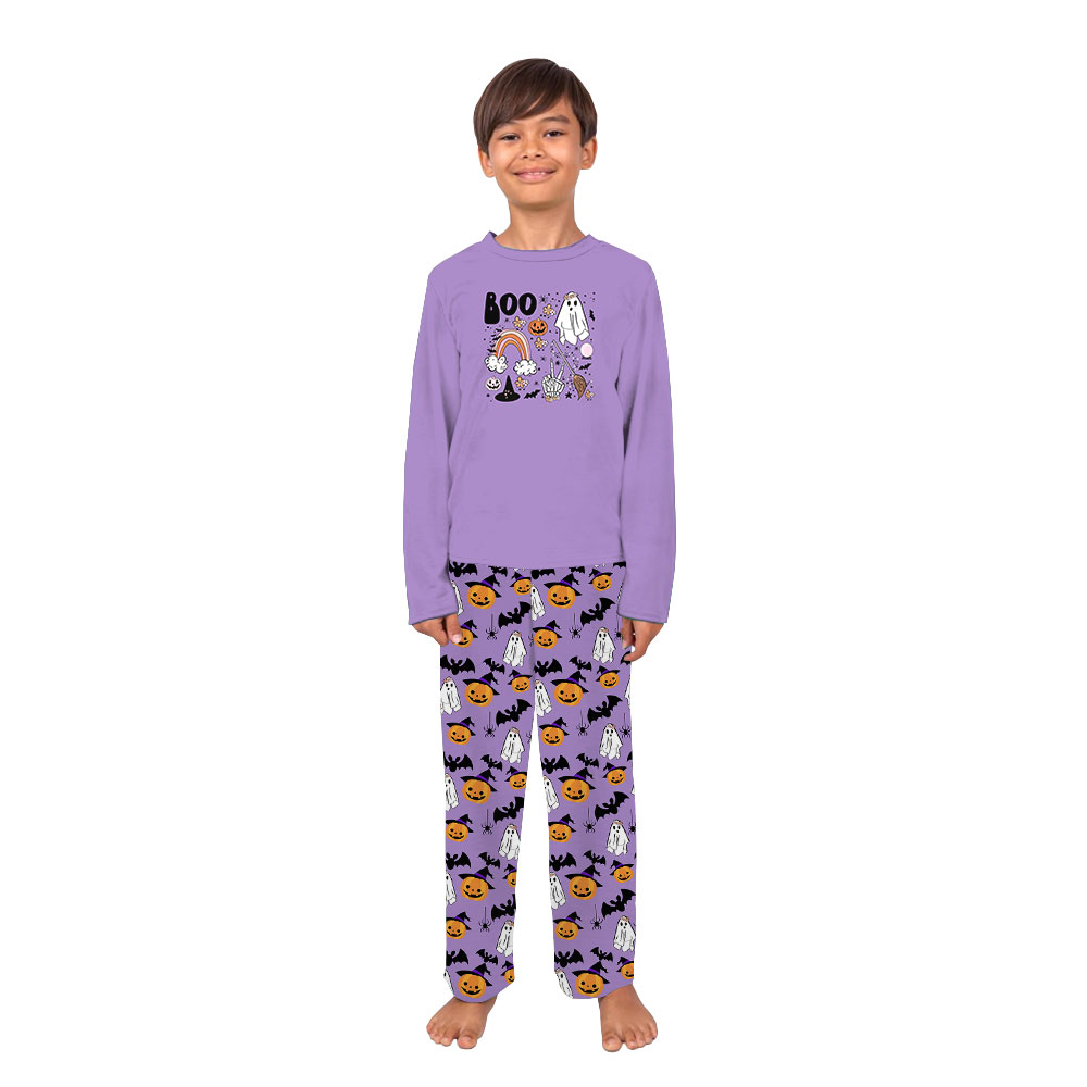Festive Purple Halloween Pajamas Sets For Family Festive Purple Halloween Pajamas Sets For Family