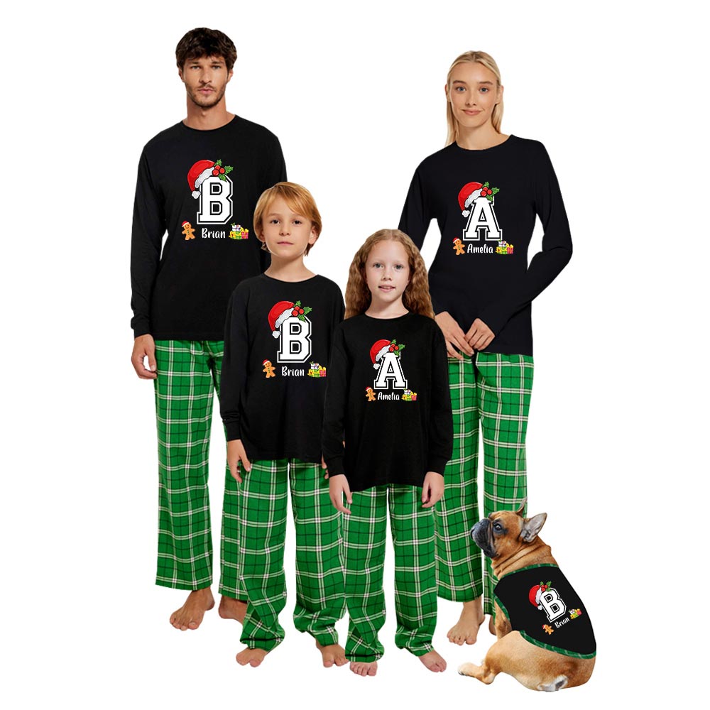 Custom Text Christmas Family Pajamas Matching Cotton Custom Text Christmas Family Pajamas Matching Cotton