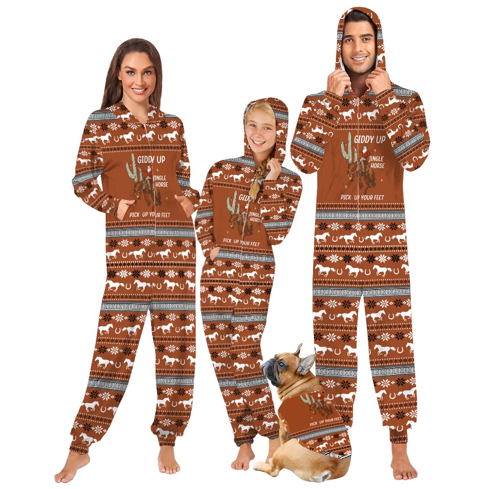 Jingle Horse Family Matching Pajamas Onesies Jingle Horse Family Matching Pajamas Onesies