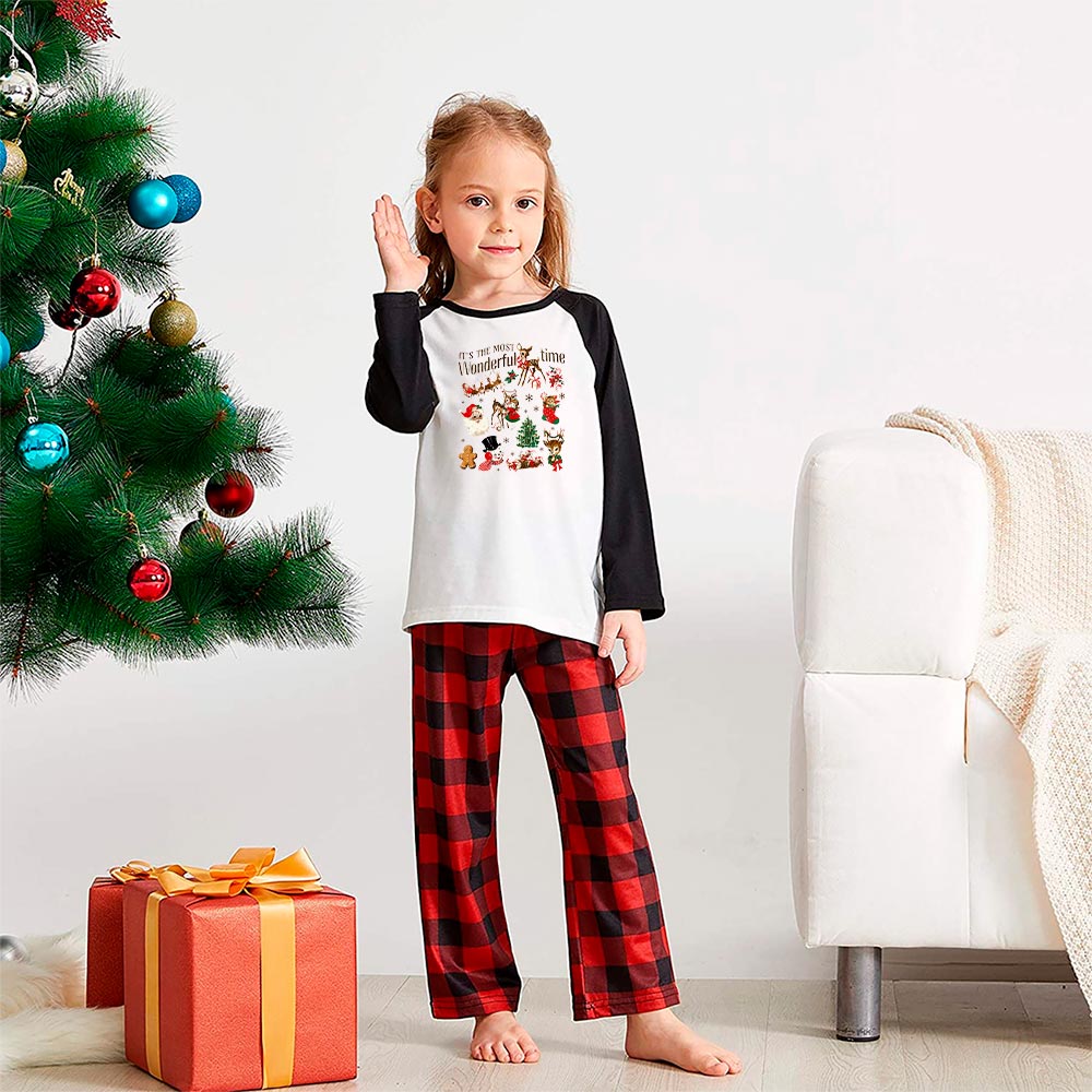 Christmas Pajamas For Family Saying The Most Wonderful Time Christmas Pajamas For Family Saying The Most Wonderful Time