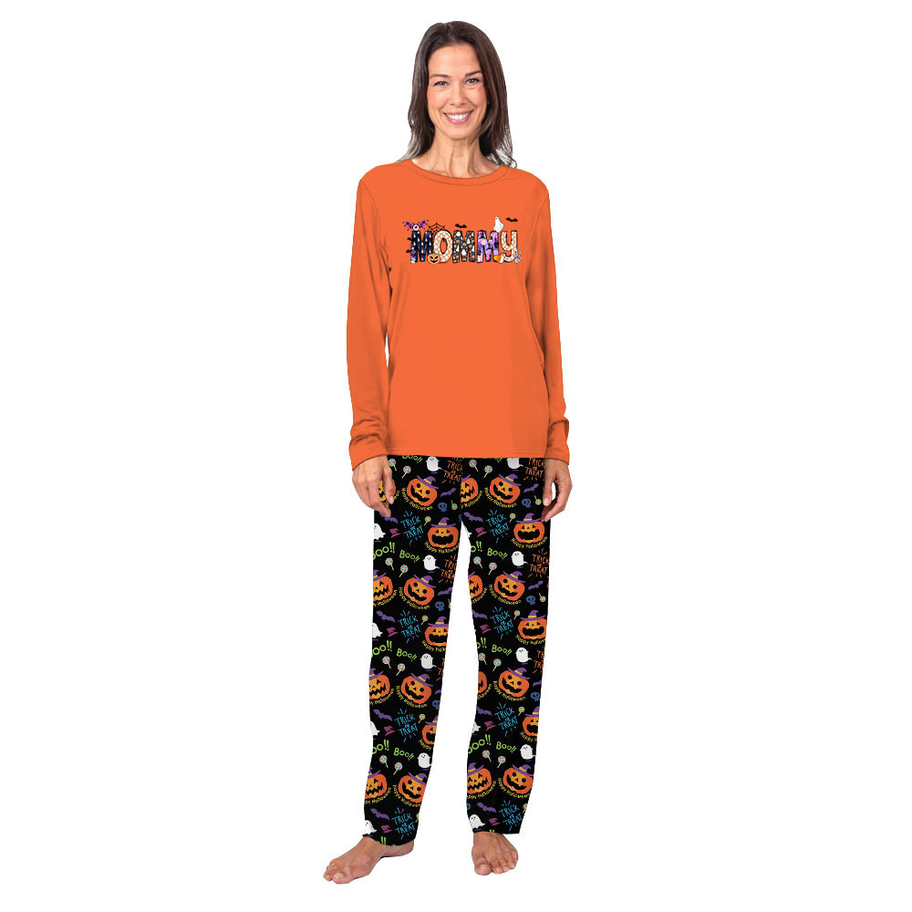 Personalized Name Family Halloween Pajamas Orange Black Personalized Name Family Halloween Pajamas Orange Black