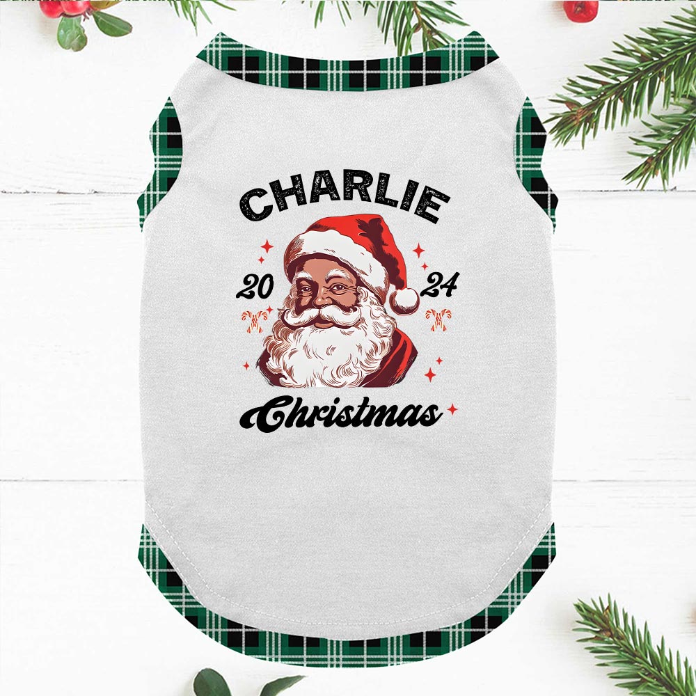 Black Santa 2024 Christmas Custom Name Dog And Family Matching Pajamas Black Santa 2024 Christmas Custom Name Dog And Family Matching Pajamas