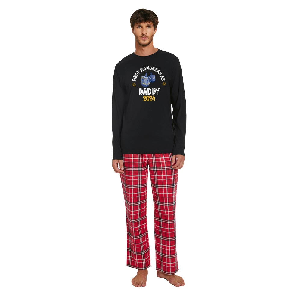 Customizable First Hanukkah 2024 Family Jammies Cotton Customizable First Hanukkah 2024 Family Jammies Cotton