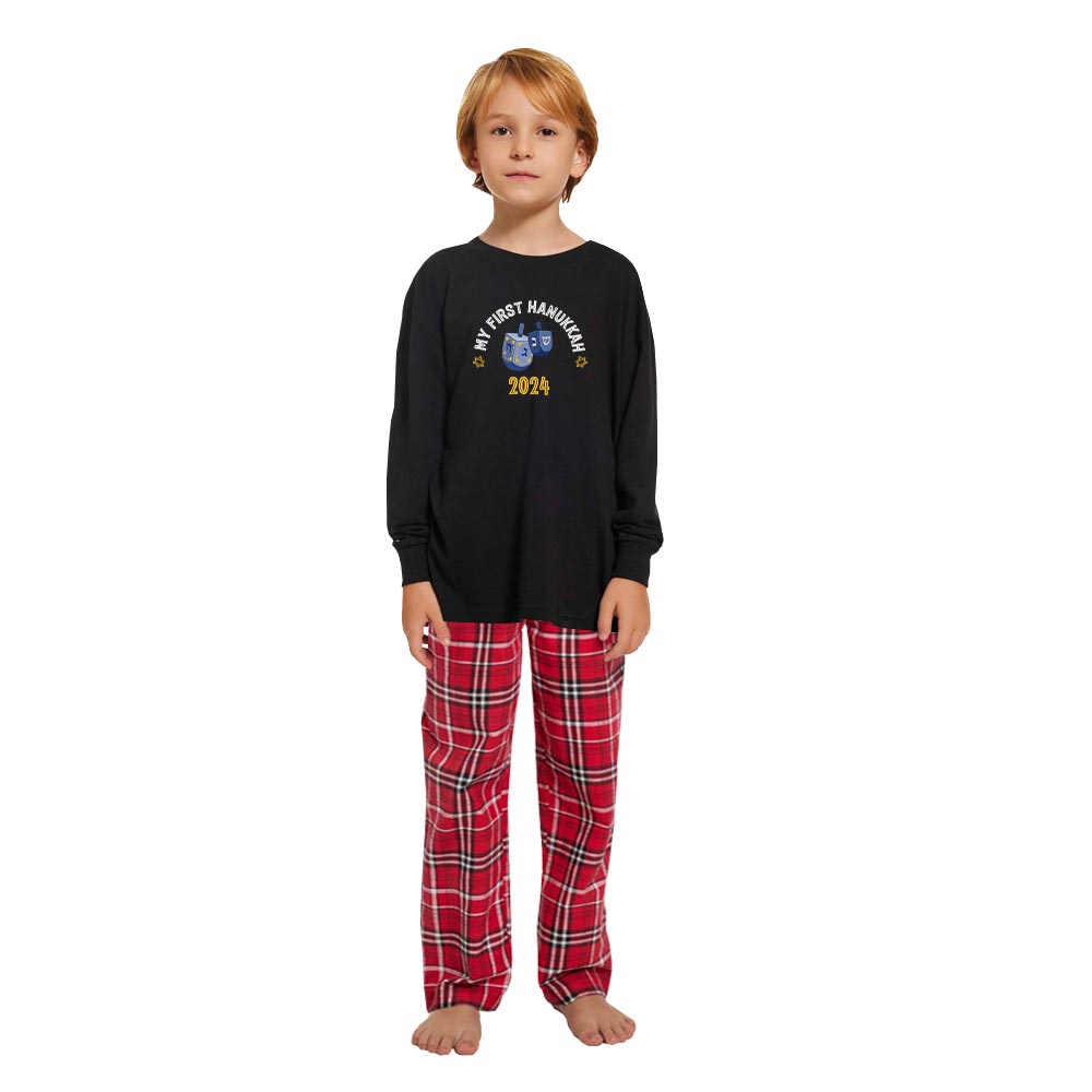 Customizable First Hanukkah 2024 Family Jammies Cotton Customizable First Hanukkah 2024 Family Jammies Cotton