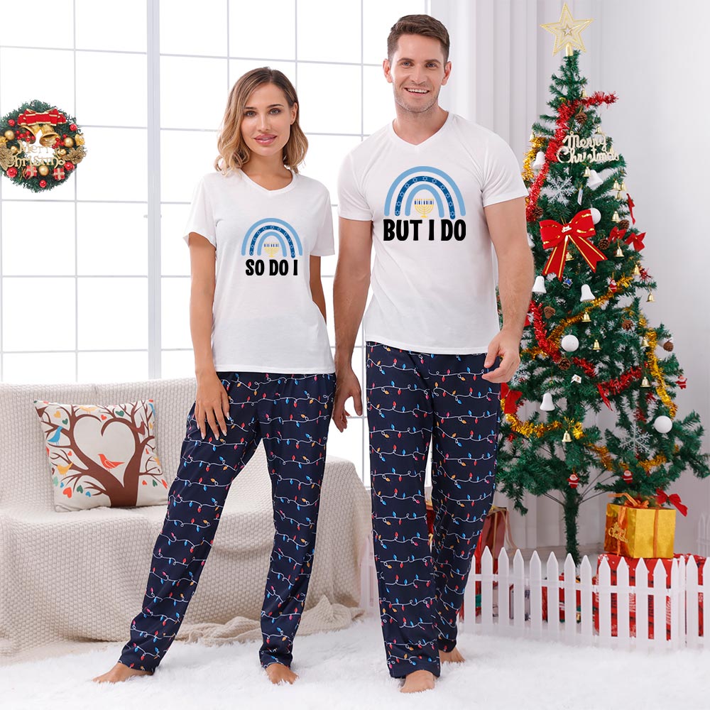 Personalized Hanukkah Matching Family Pajamas Short Sleeve Personalized Hanukkah Matching Family Pajamas Short Sleeve