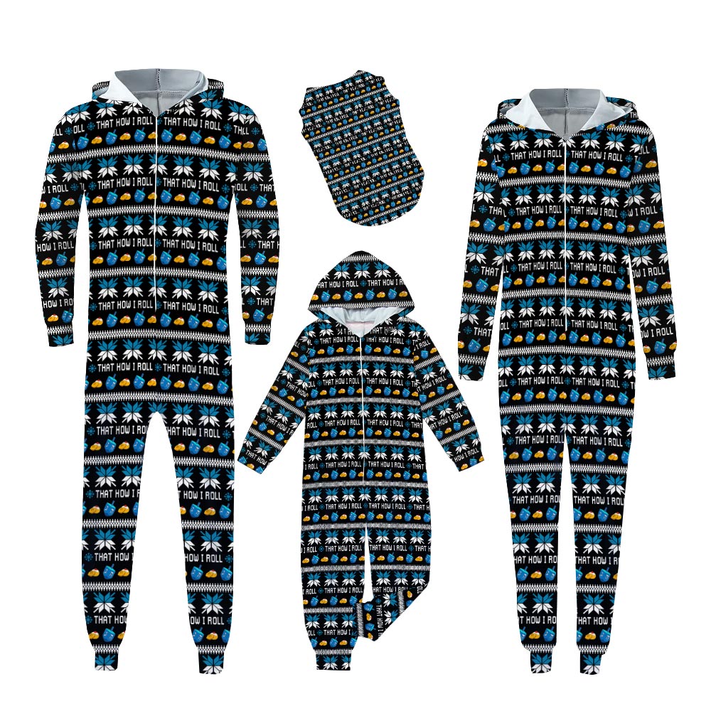 Hanukkah Onesie Pajamas Family Saying That How I Roll Hanukkah Onesie Pajamas Family Saying That How I Roll