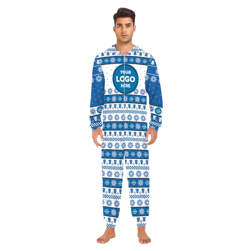 Custom Matching Christmas Family Onesie Pajamas Blue Custom Matching Christmas Family Onesie Pajamas Blue