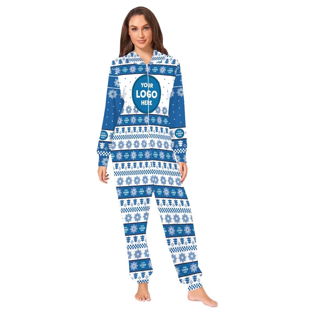 Custom Matching Christmas Family Onesie Pajamas Blue Custom Matching Christmas Family Onesie Pajamas Blue