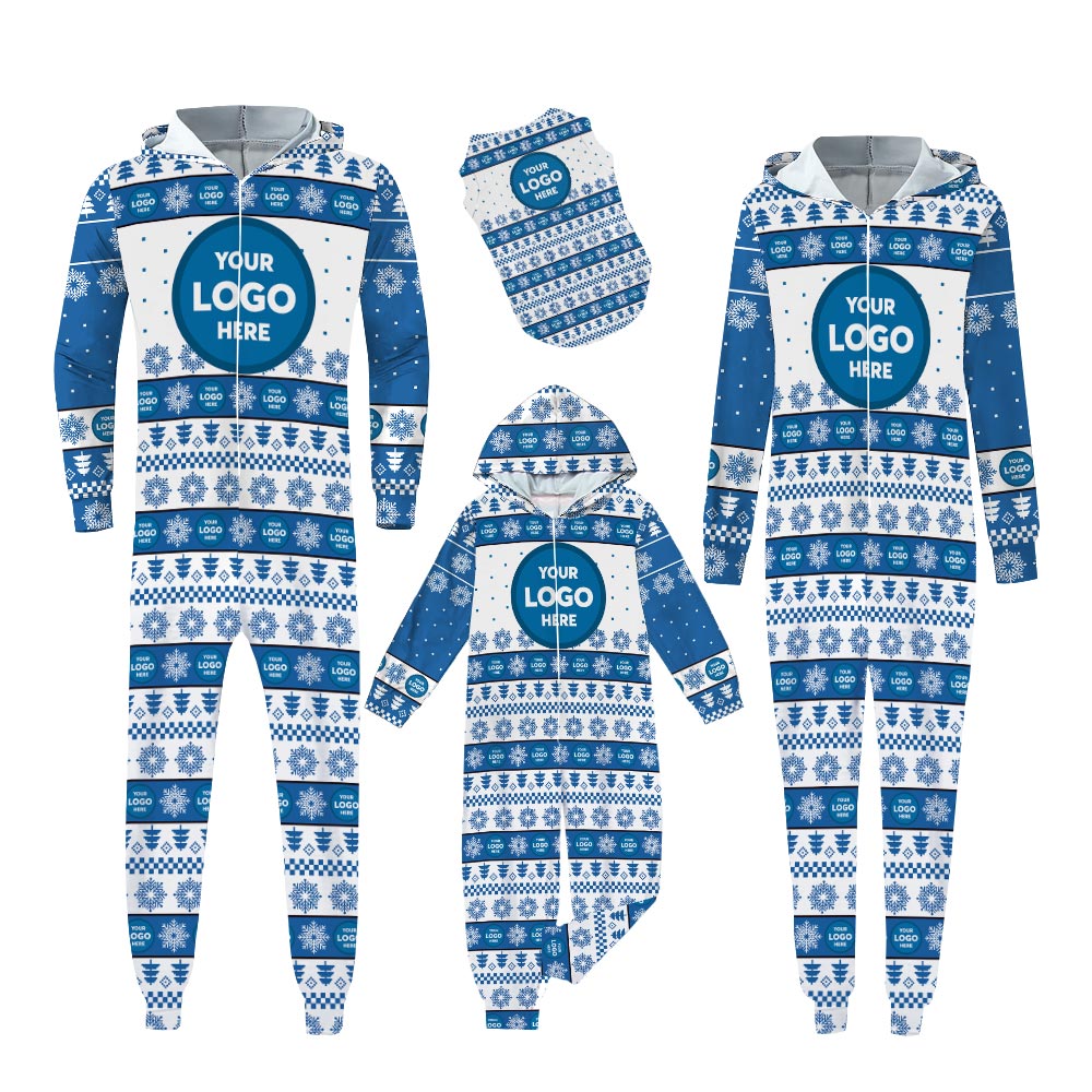Custom Matching Christmas Family Onesie Pajamas Blue Custom Matching Christmas Family Onesie Pajamas Blue