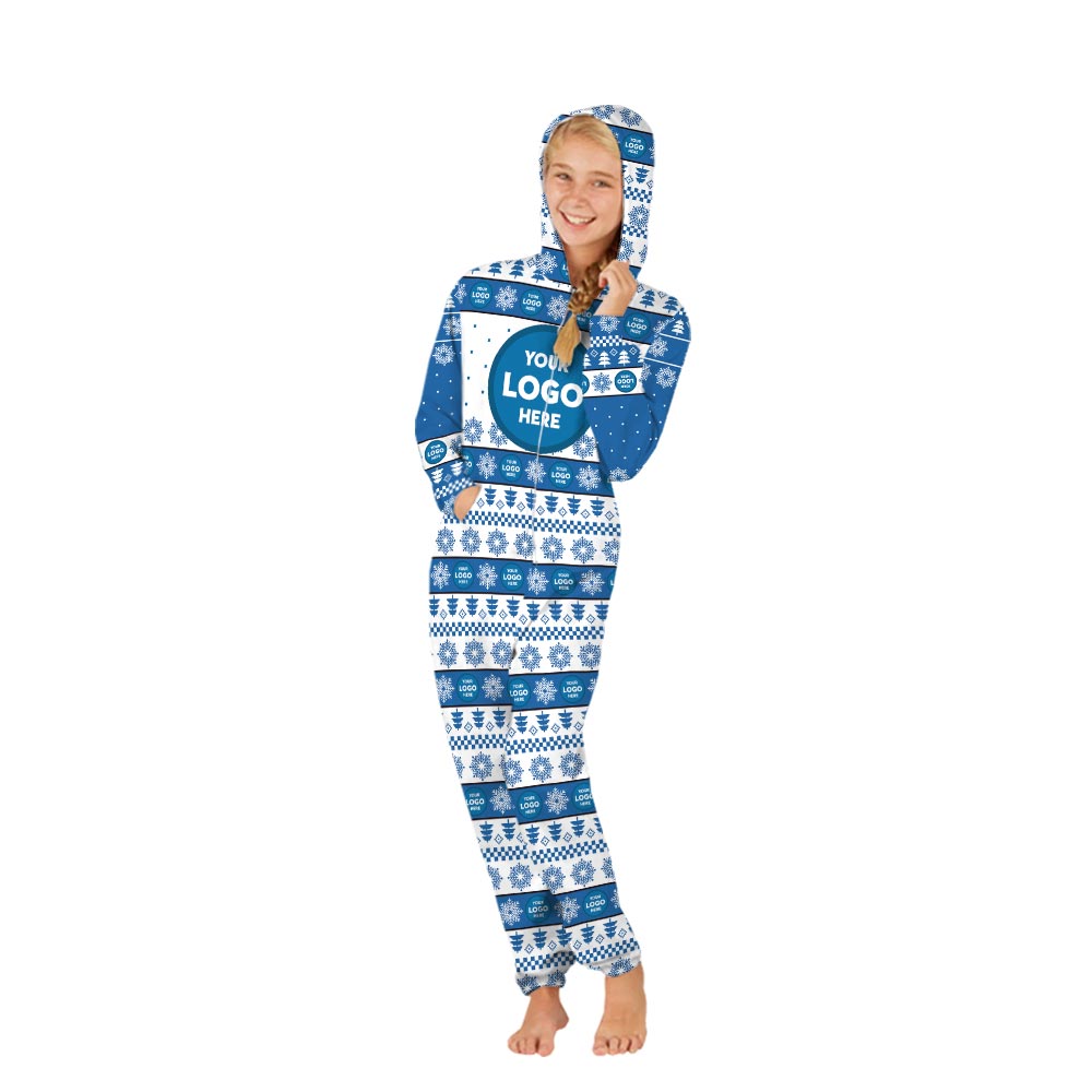 Custom Matching Christmas Family Onesie Pajamas Blue Custom Matching Christmas Family Onesie Pajamas Blue