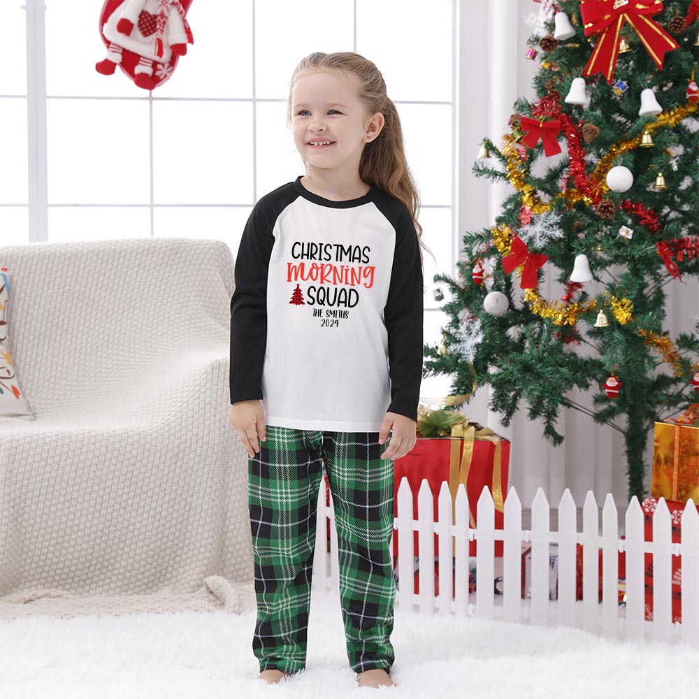 Custom Family Name Morning Squad Matching Family Pajamas For Christmas