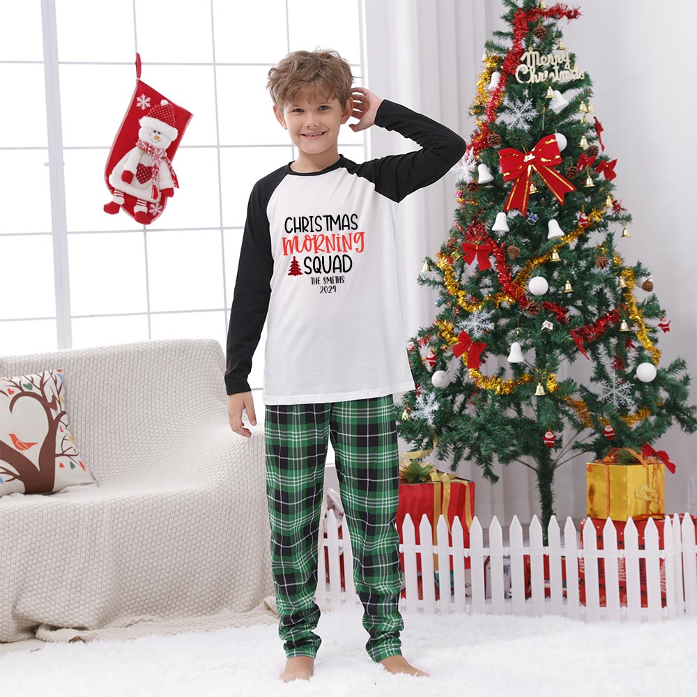 Custom Family Name Morning Squad Matching Family Pajamas For Christmas