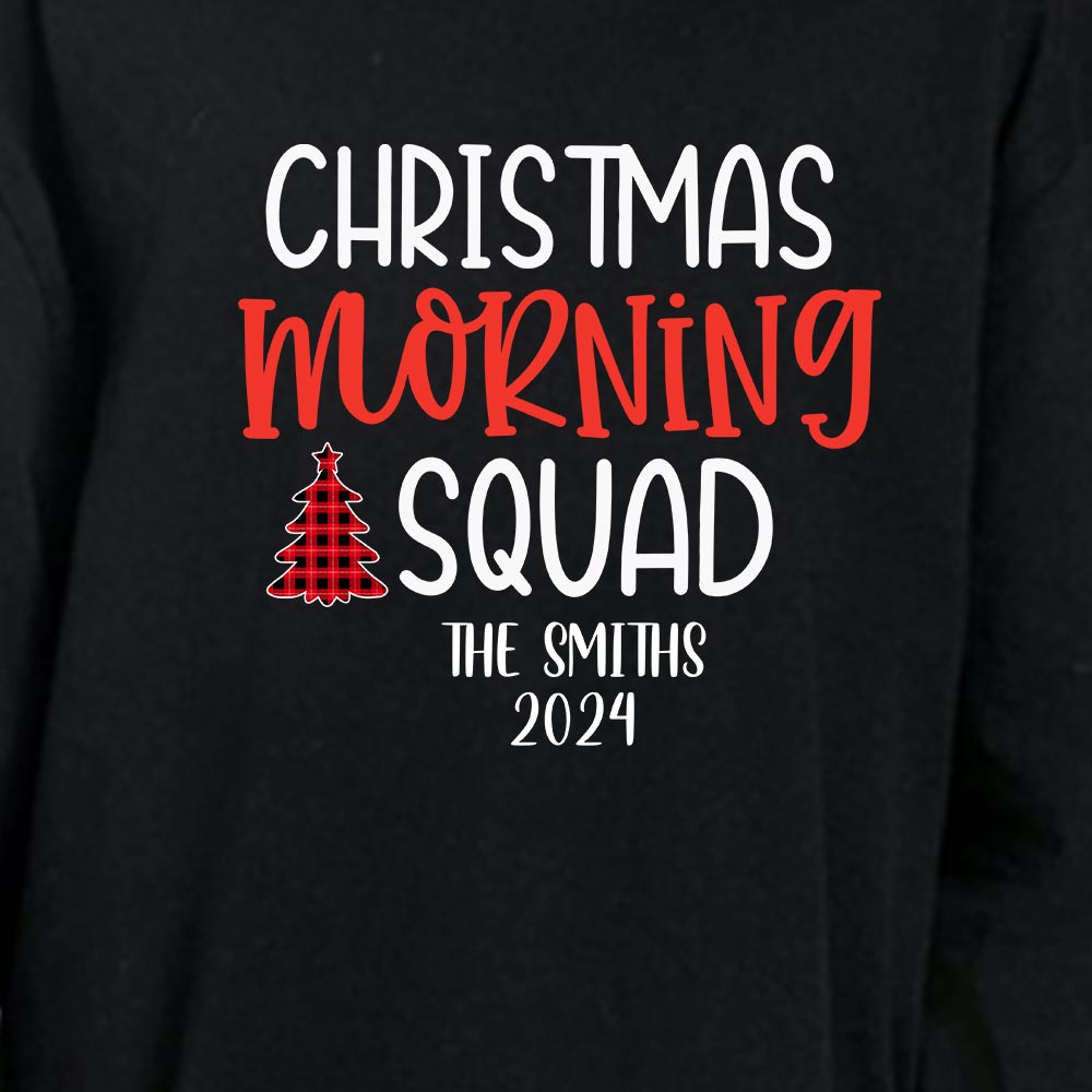 Custom Name Christmas Morning Squad 2024 Family Pajamas Matching Cotton Custom Name Christmas Morning Squad 2024 Family Pajamas Matching Cotton