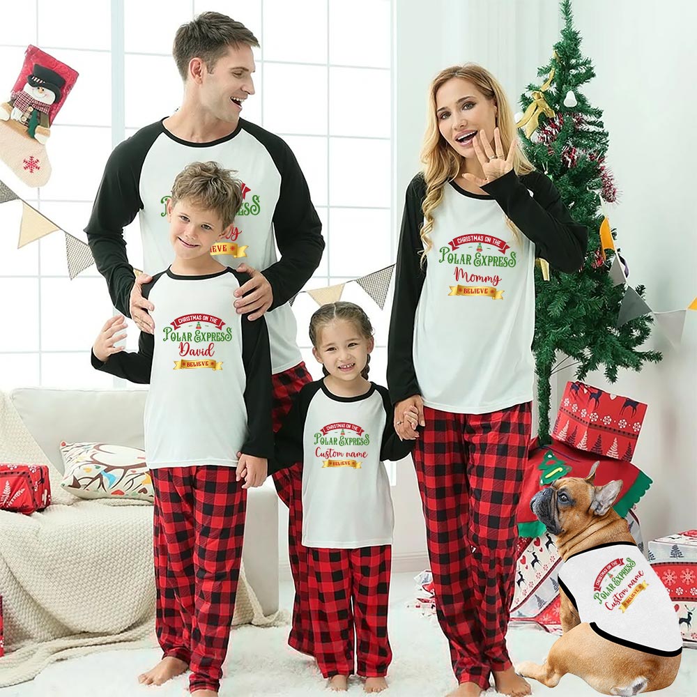 Personalized Family Name North Pole Matching Family Pajamas For Christmas Personalized Family Name North Pole Matching Family Pajamas For Christmas
