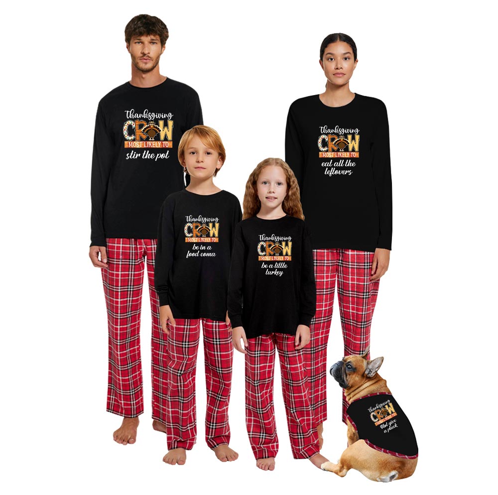 Customizable Thanksgiving Most Likely To Thanksgiving Family Jammies Cotton Customizable Thanksgiving Most Likely To Thanksgiving Family Jammies Cotton
