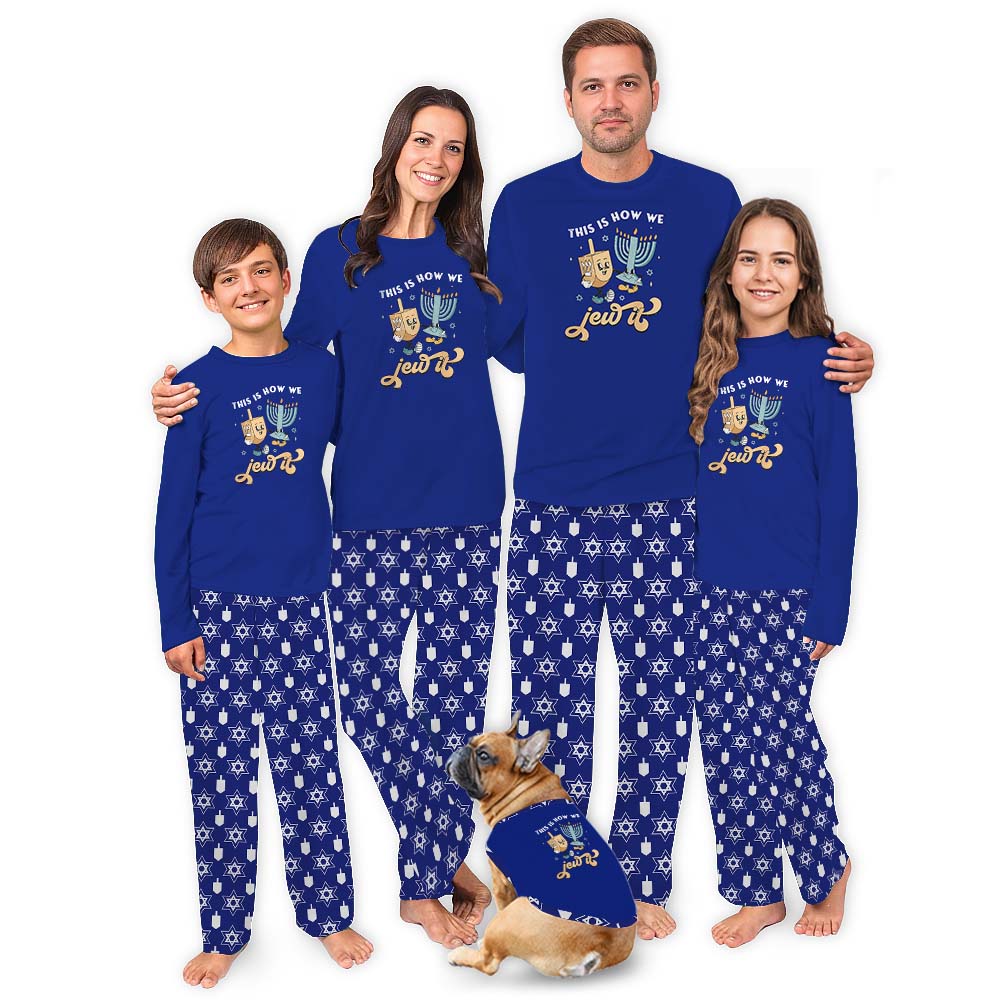 This Is How We Jew It Matching Hanukkah PJs With Dog This Is How We Jew It Matching Hanukkah PJs With Dog