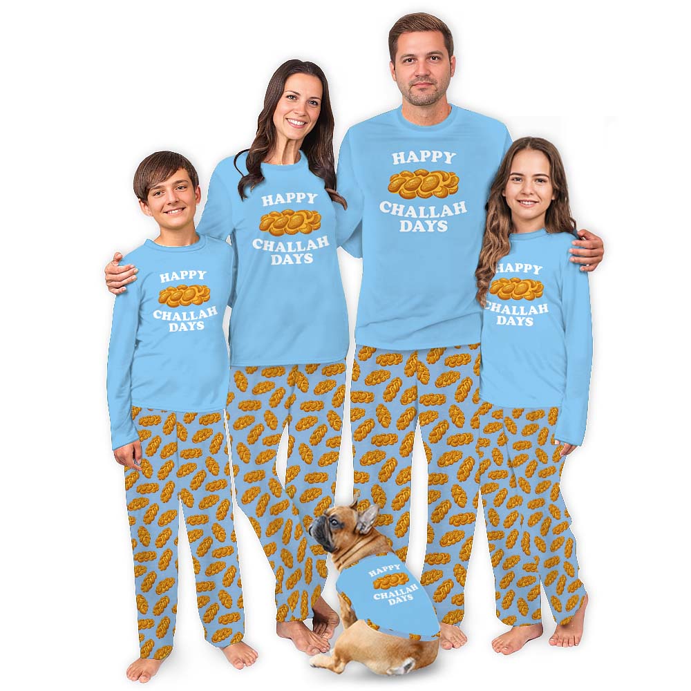 Festive Happy Challah Days Hanukkah Pajamas Sets