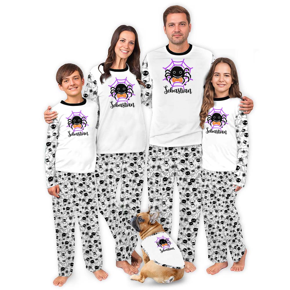 Spider Web Family Hallween Pajamas Personalized Name Spider Web Family Hallween Pajamas Personalized Name