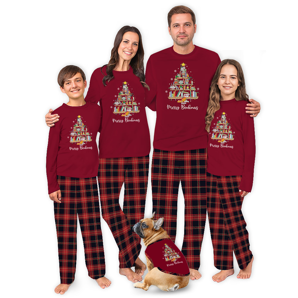 Merry Bookmas Christmas Tree Matching Family PJs Merry Bookmas Christmas Tree Matching Family PJs