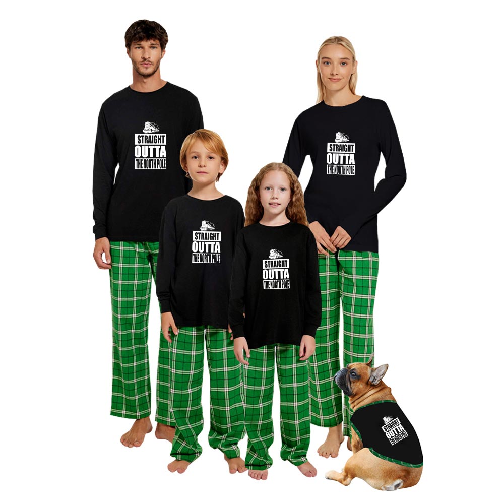 Matching Family Christmas Saying Straight Outta The North Pole Cotton Matching Family Christmas Saying Straight Outta The North Pole Cotton