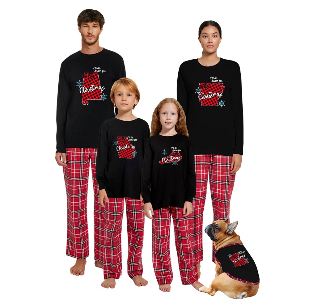 Personalized US State Christmas Family Pajamas Matching Cotton Personalized US State Christmas Family Pajamas Matching Cotton