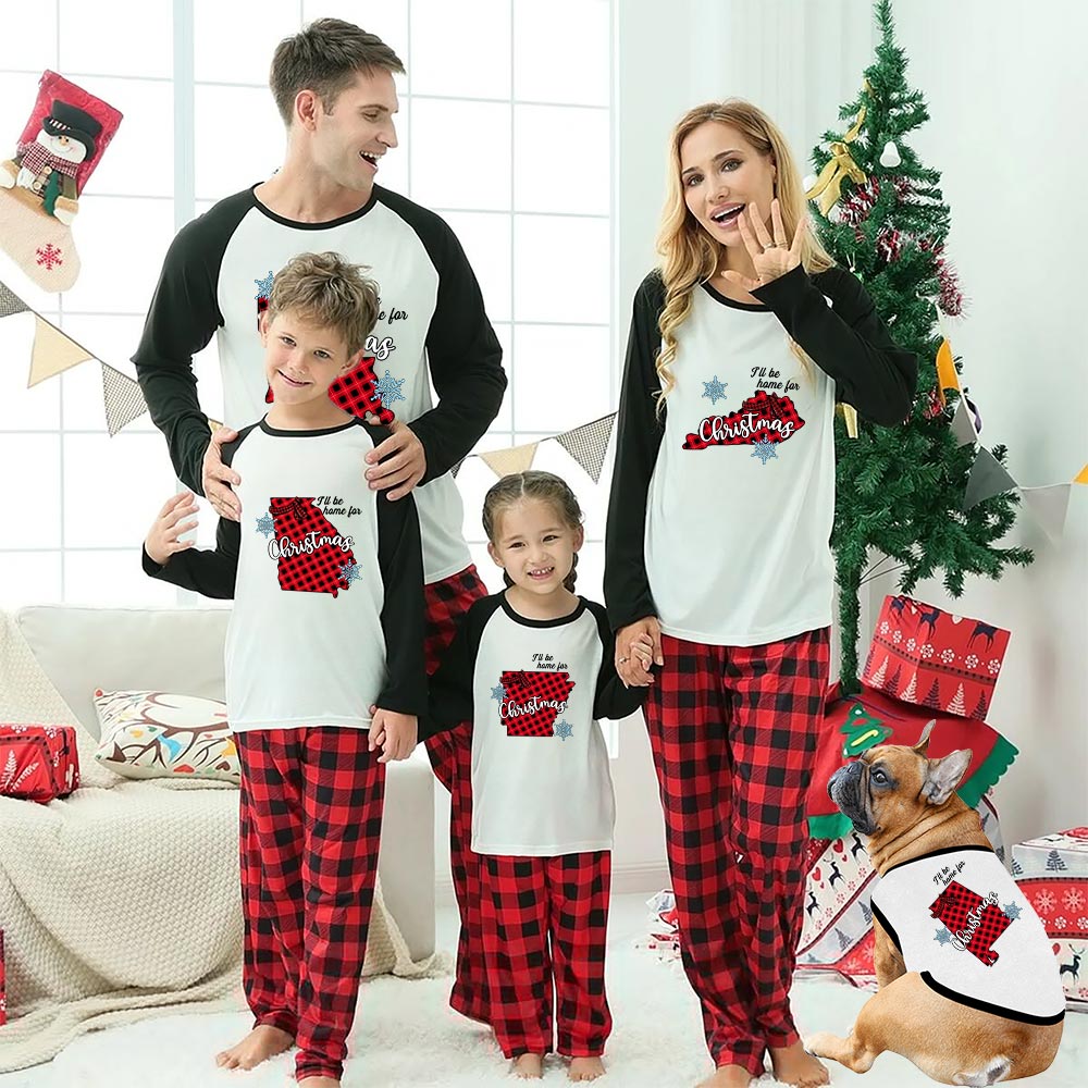 Custom US State Matching Family Pajamas For Christmas Custom US State Matching Family Pajamas For Christmas