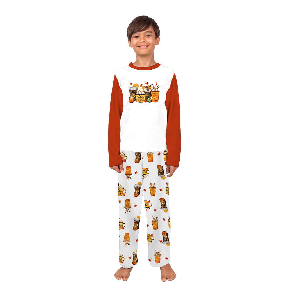 Festive Pumpkin Spice Latte Fall Pajamas For Family Festive Pumpkin Spice Latte Fall Pajamas For Family
