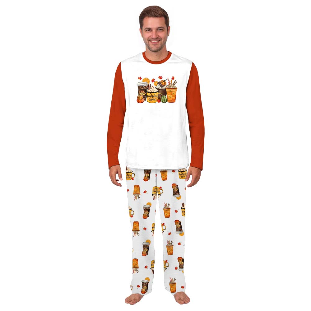 Festive Pumpkin Spice Latte Fall Pajamas For Family Festive Pumpkin Spice Latte Fall Pajamas For Family