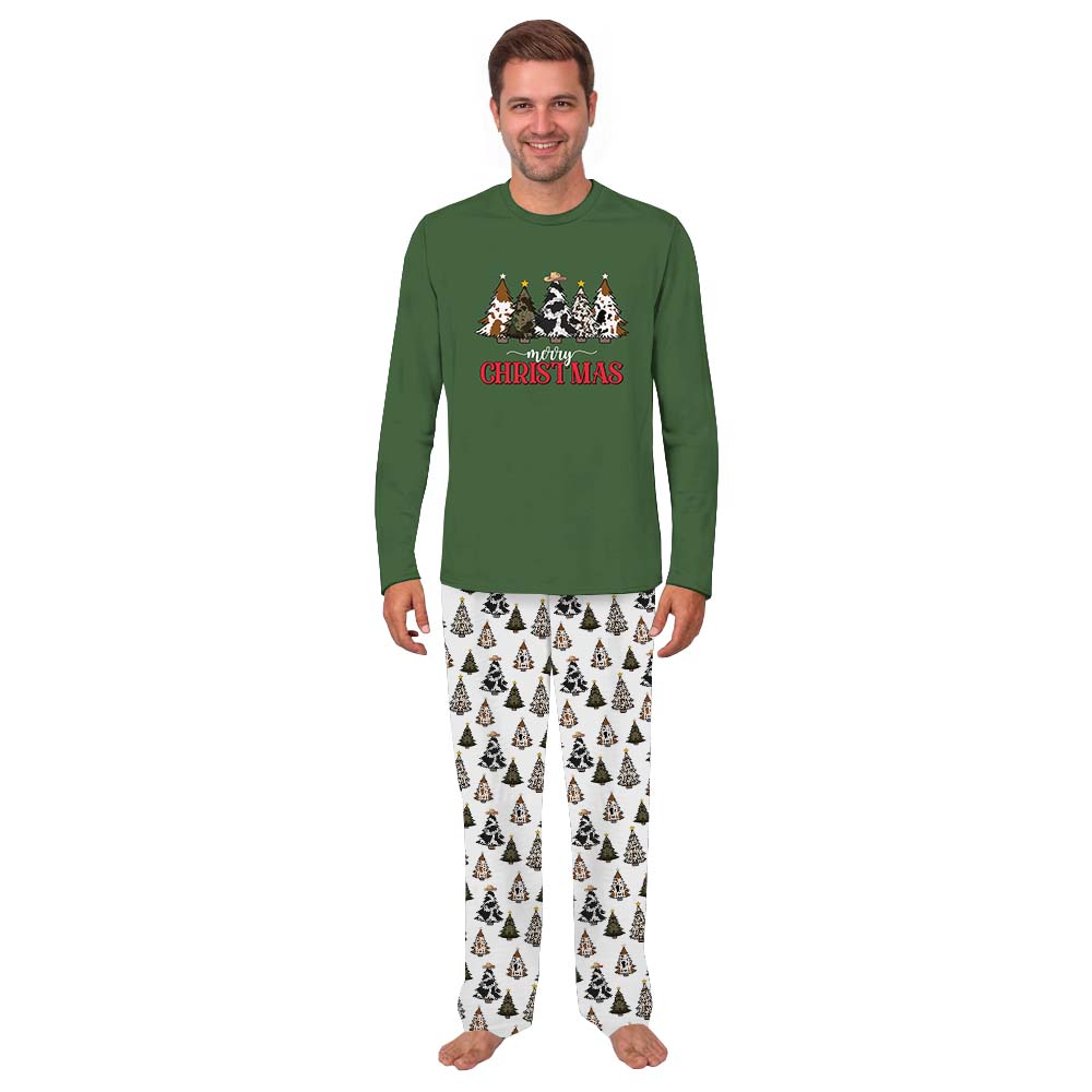 Cowhide Christmas Trees Western Style Family Pajamas Cowhide Christmas Trees Western Style Family Pajamas