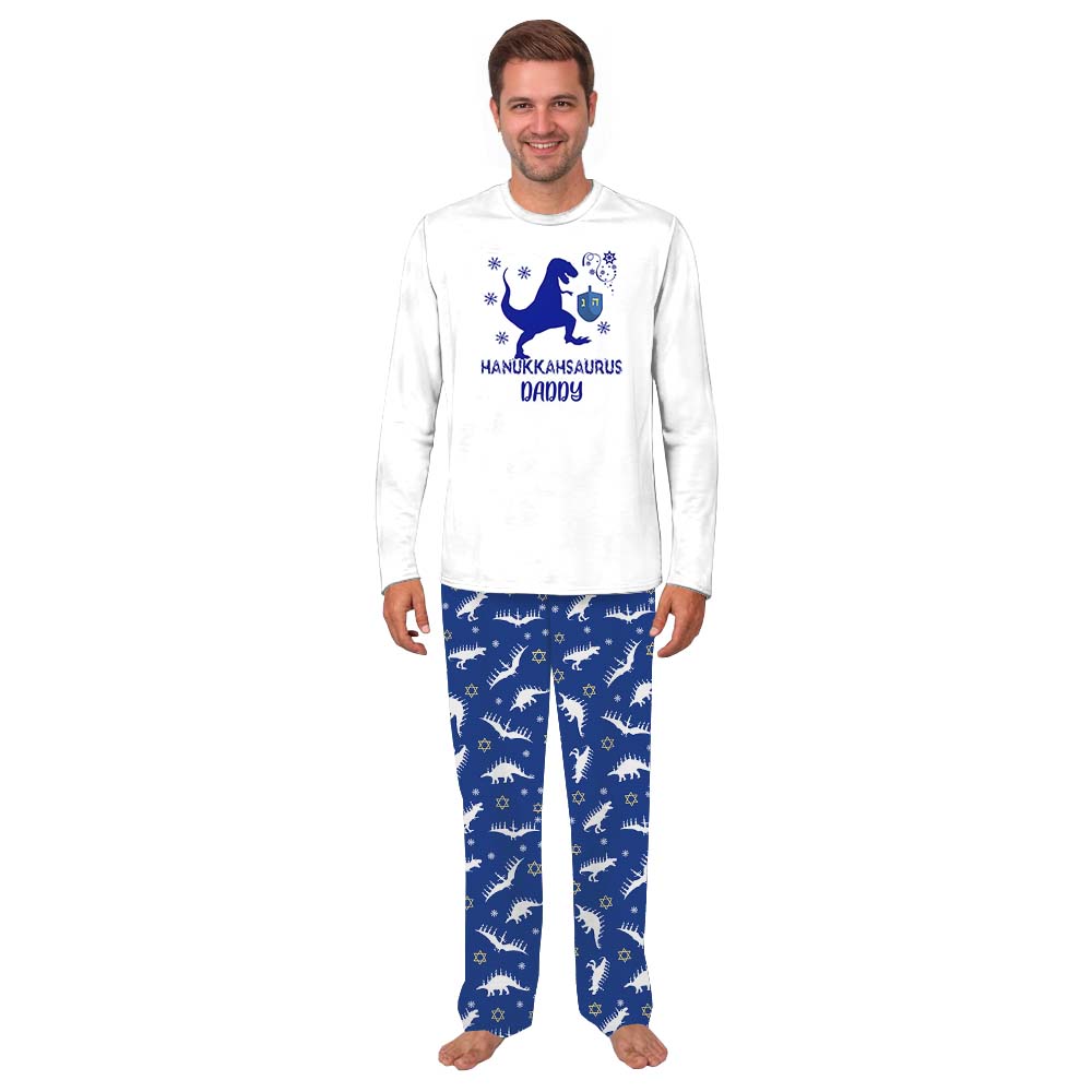Fun Personalized Dinosaur Hanukkah Pajama Sets For Family