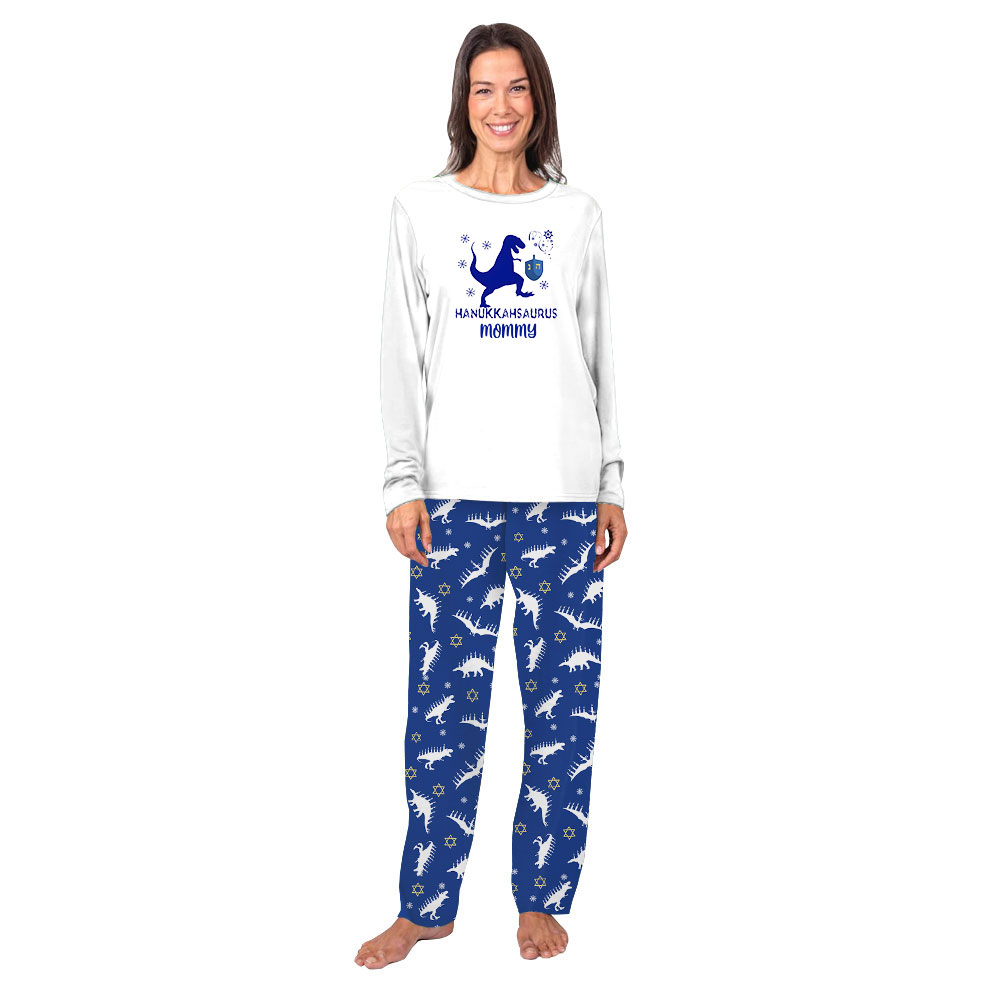 Fun Personalized Dinosaur Hanukkah Pajama Sets For Family