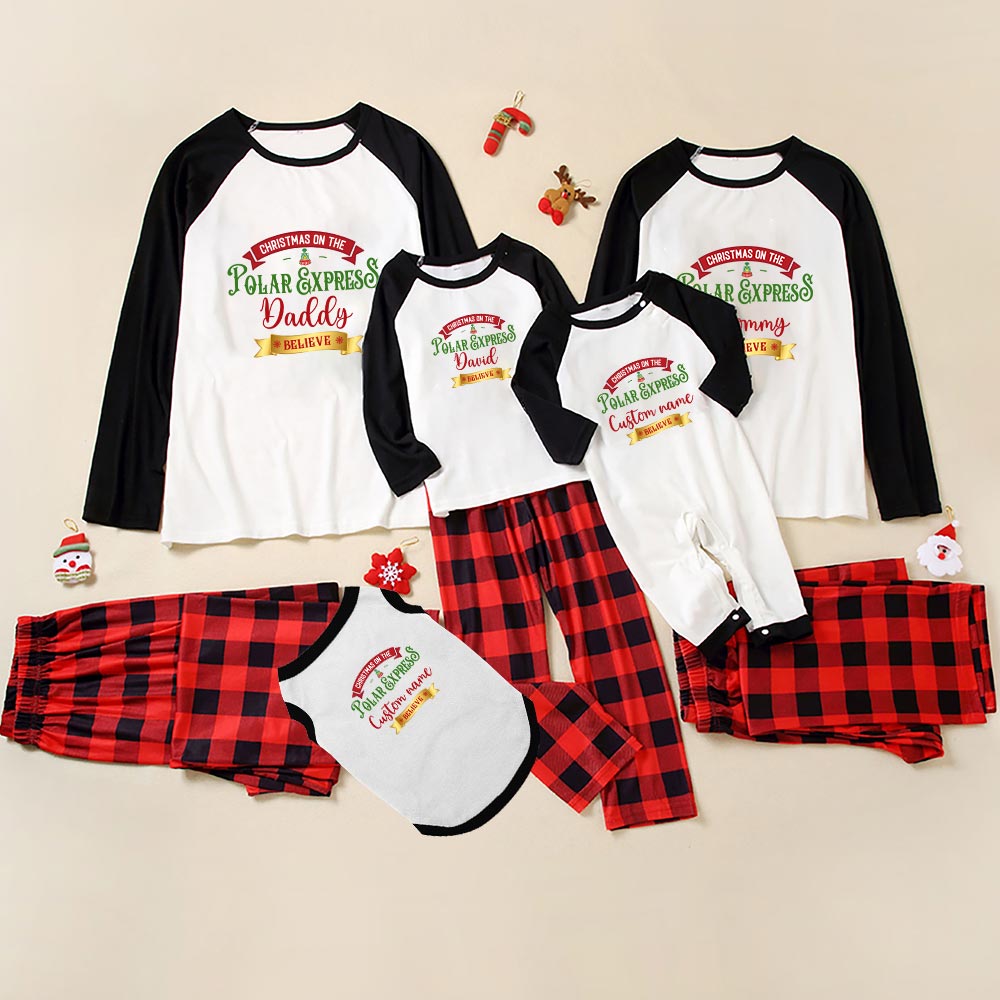 Personalized Family Name North Pole Matching Family Pajamas For Christmas Personalized Family Name North Pole Matching Family Pajamas For Christmas