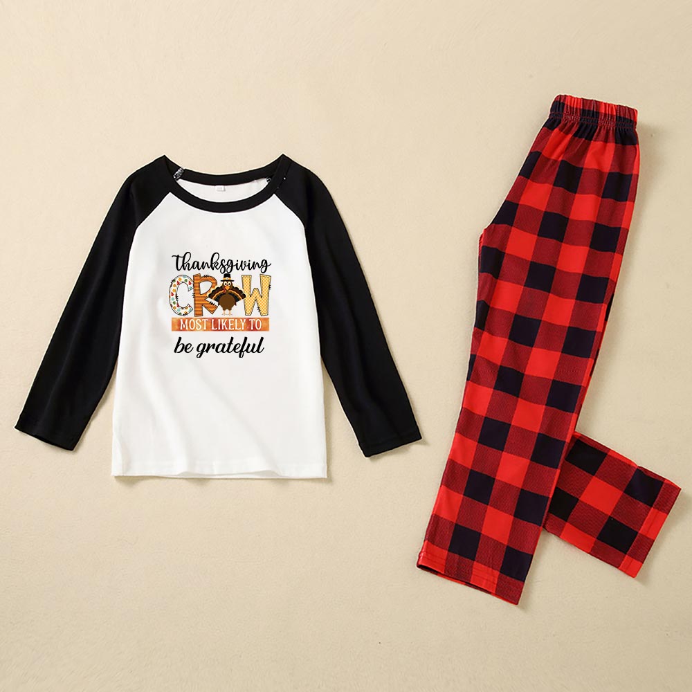 Thanksgiving Most Likely To Custom Text Family Matching Pajamas