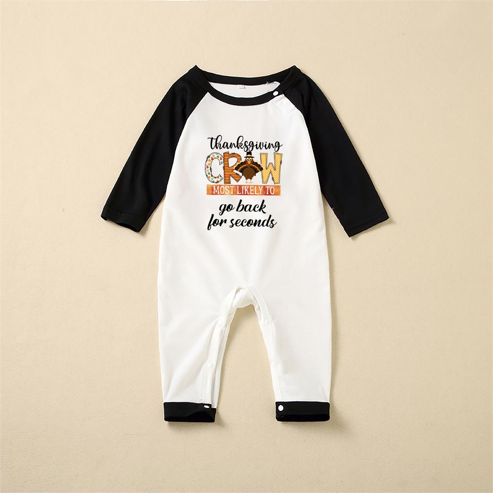 Thanksgiving Most Likely To Custom Text Family Matching Pajamas