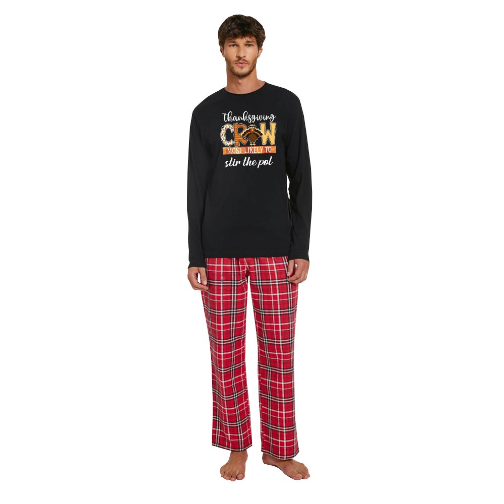 Customizable Thanksgiving Most Likely To Thanksgiving Family Jammies Cotton Customizable Thanksgiving Most Likely To Thanksgiving Family Jammies Cotton