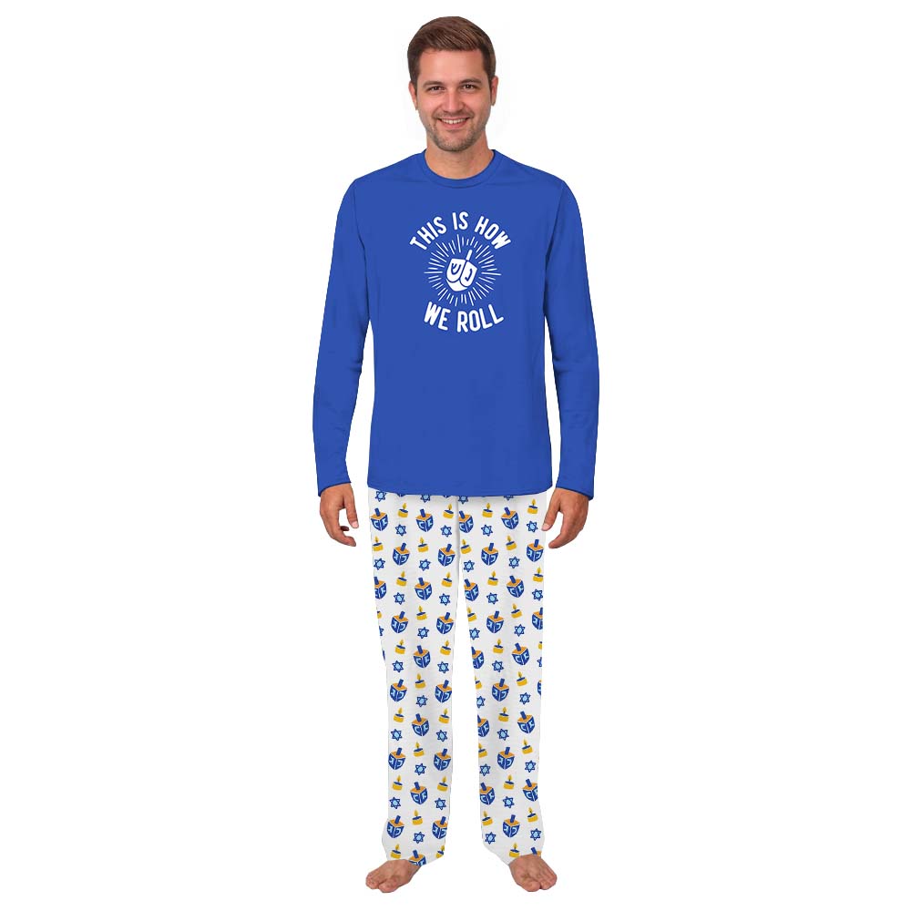 Unique This Is How We Roll Hanukkah Pajamas Blue White