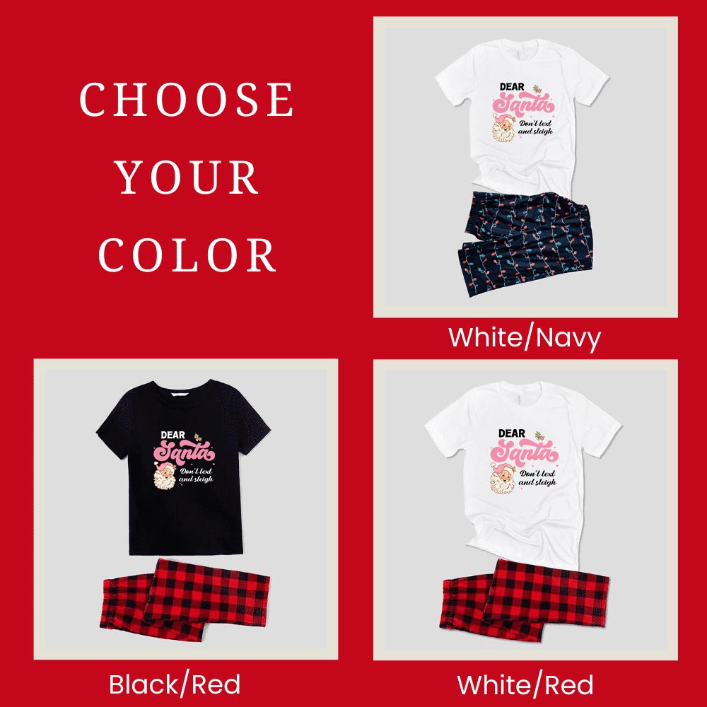 Personalized Dear Santa Matching Family Pajamas Short Sleeve