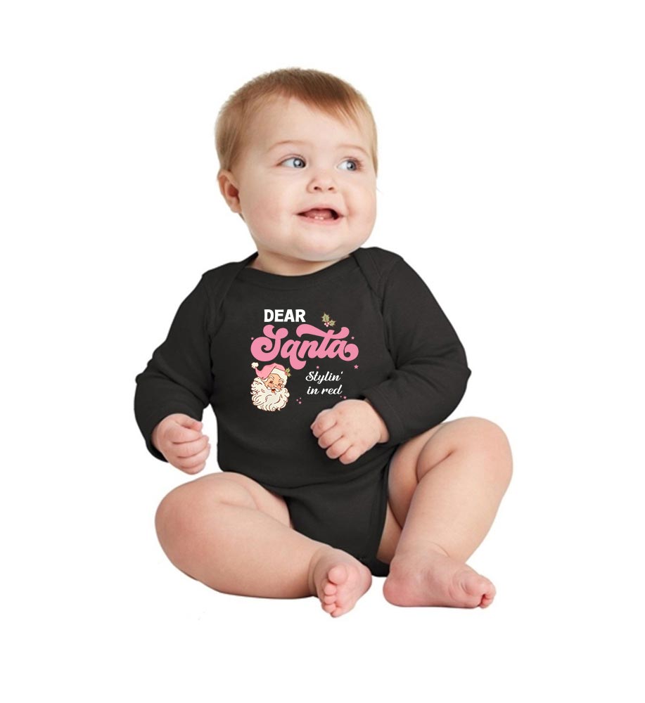 Personalized Pink Dear Santa Family Holiday Pajamas Personalized Pink Dear Santa Family Holiday Pajamas