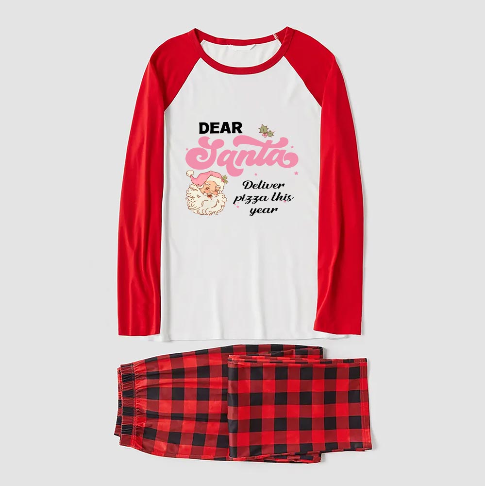Personalized Pink Dear Santa Family Holiday Pajamas Personalized Pink Dear Santa Family Holiday Pajamas