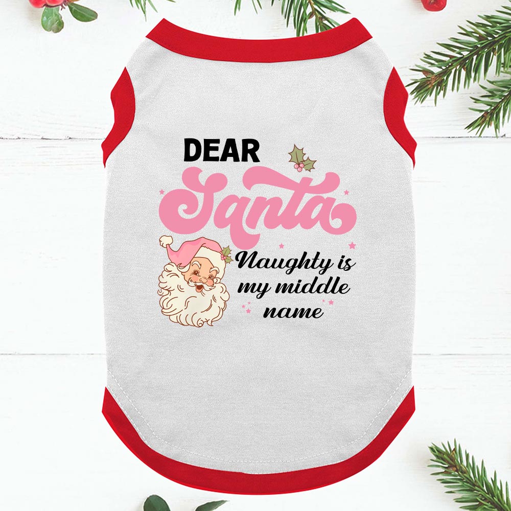 Personalized Pink Dear Santa Family Holiday Pajamas Personalized Pink Dear Santa Family Holiday Pajamas