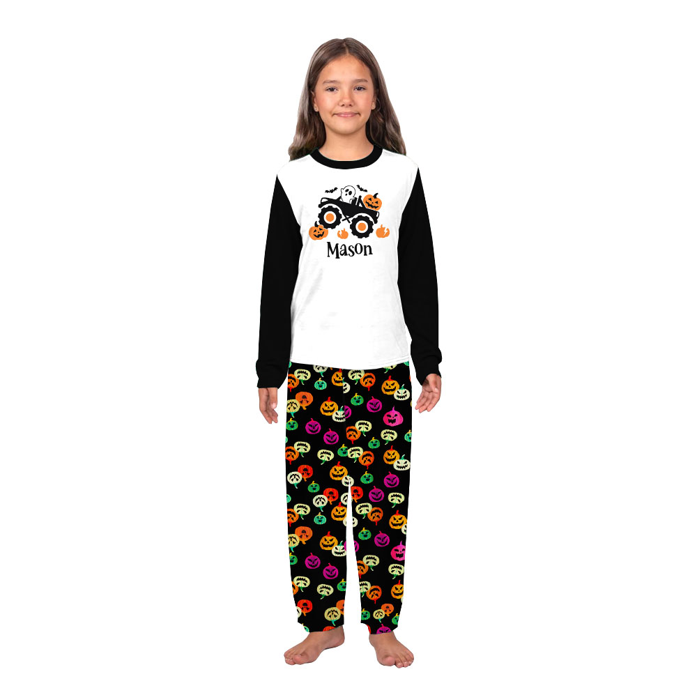 Funny Family Halloween Pajamas With Dog Customized Name Funny Family Halloween Pajamas With Dog Customized Name
