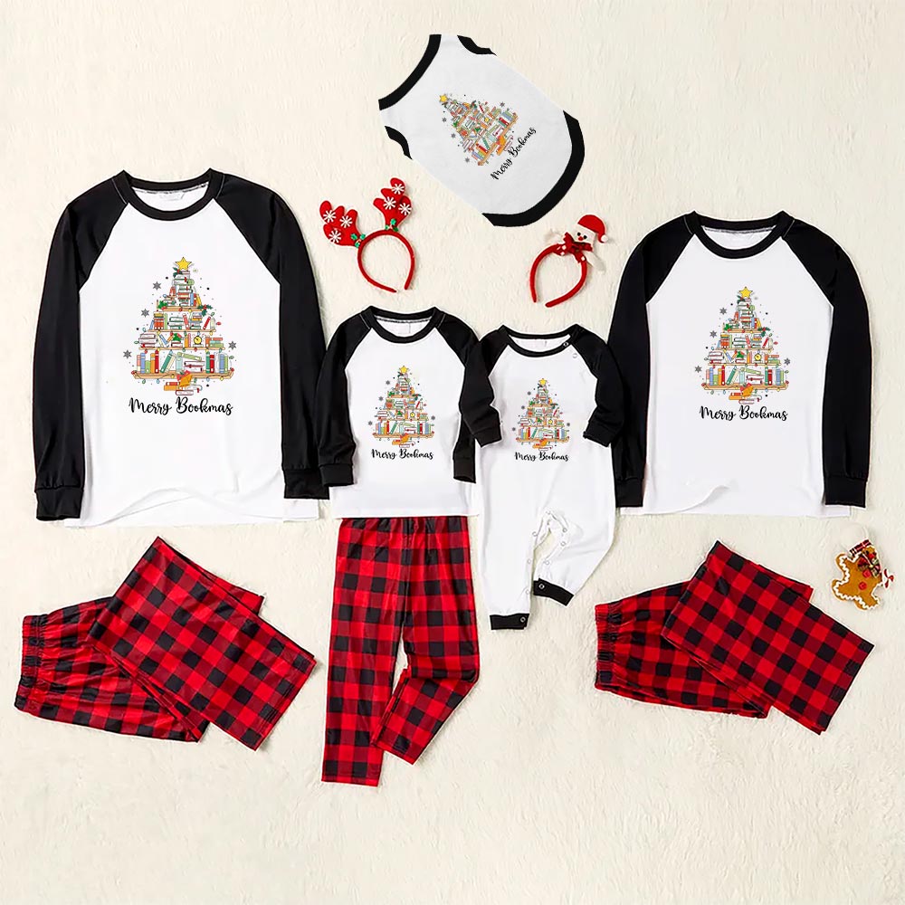 Book Lover Christmas Tree Family Matching Pajamas With Dog Book Lover Christmas Tree Family Matching Pajamas With Dog