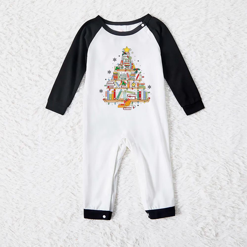 Christmas Book Tree Matching Family Pajamas For Christmas Christmas Book Tree Matching Family Pajamas For Christmas