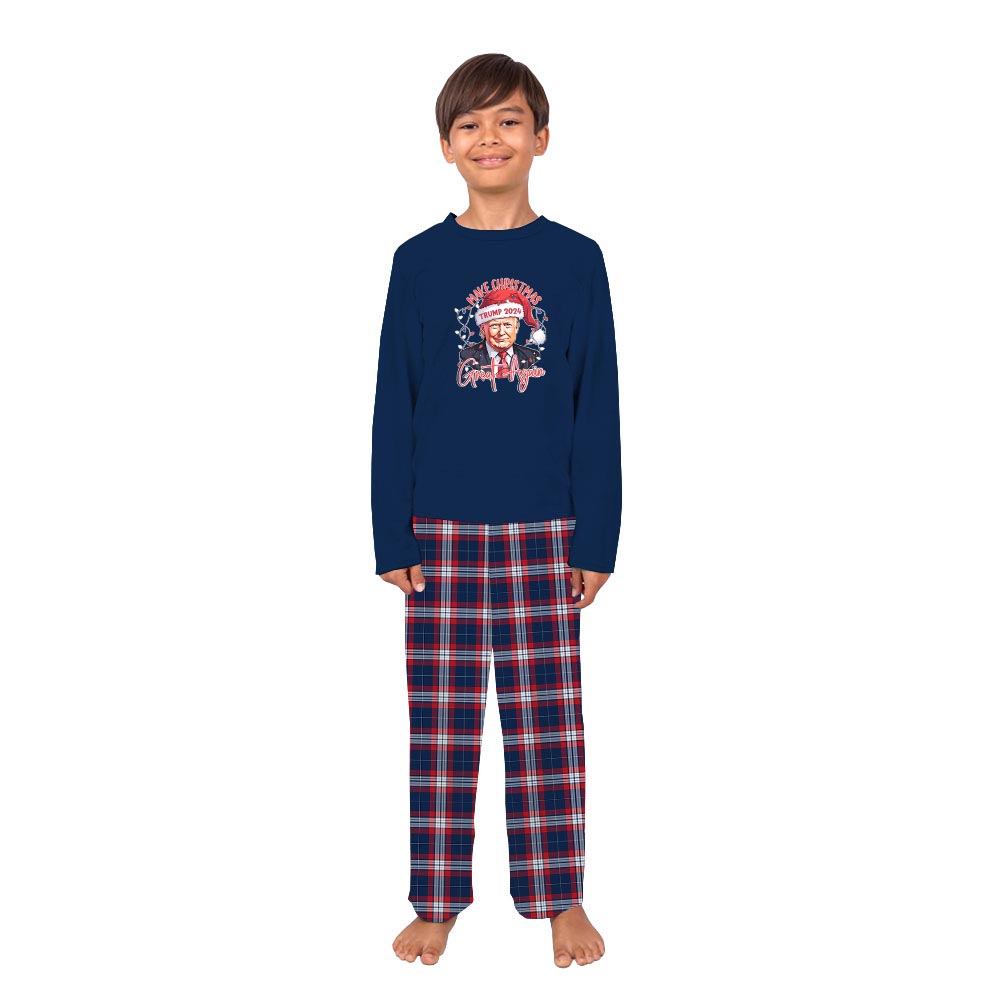 Festive President Donald Trump Family Christmas Pajamas Festive President Donald Trump Family Christmas Pajamas