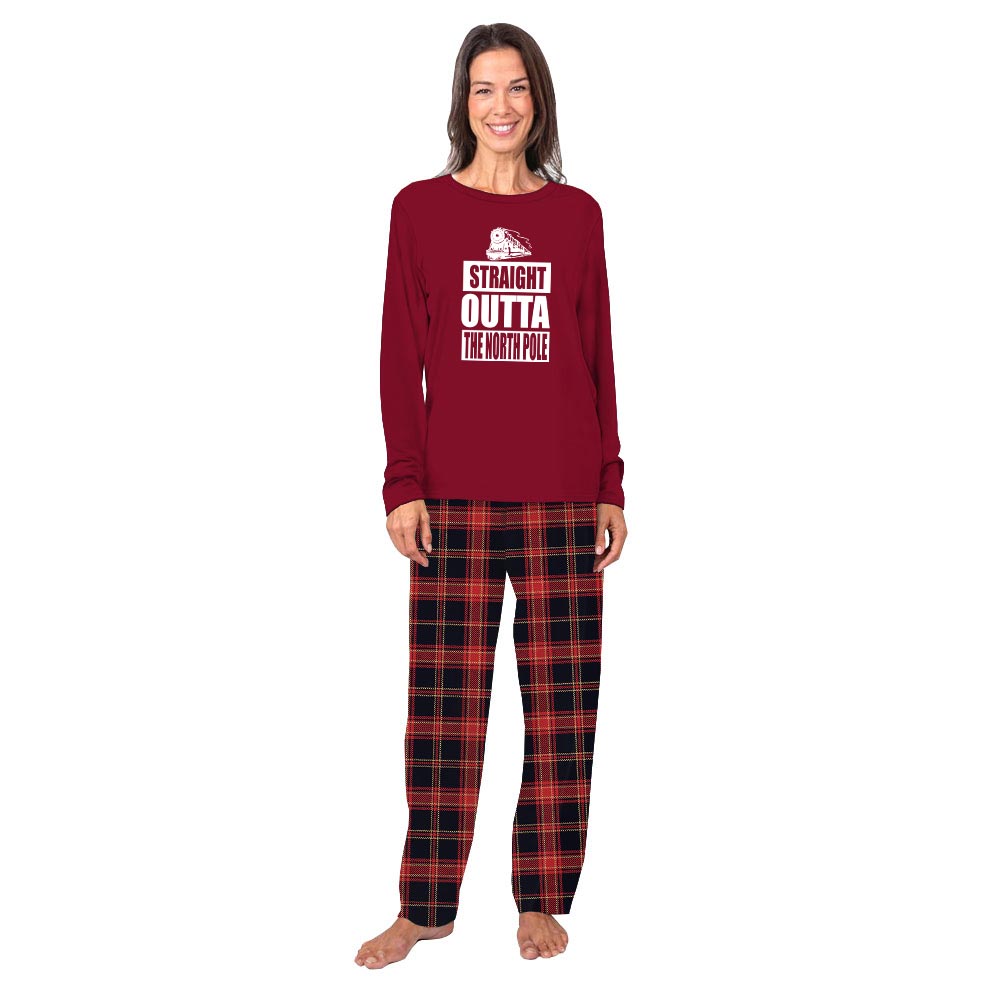 Matching Christmas Pajamas Saying Straight Outta The North Pole Matching Christmas Pajamas Saying Straight Outta The North Pole