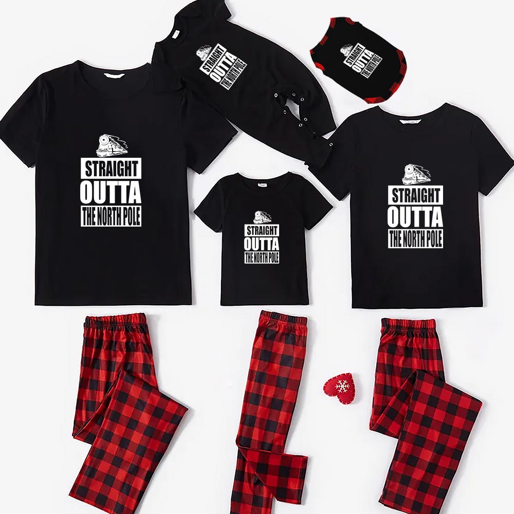 The North Pole Matching Christmas Jammies Short Sleeves The North Pole Matching Christmas Jammies Short Sleeves