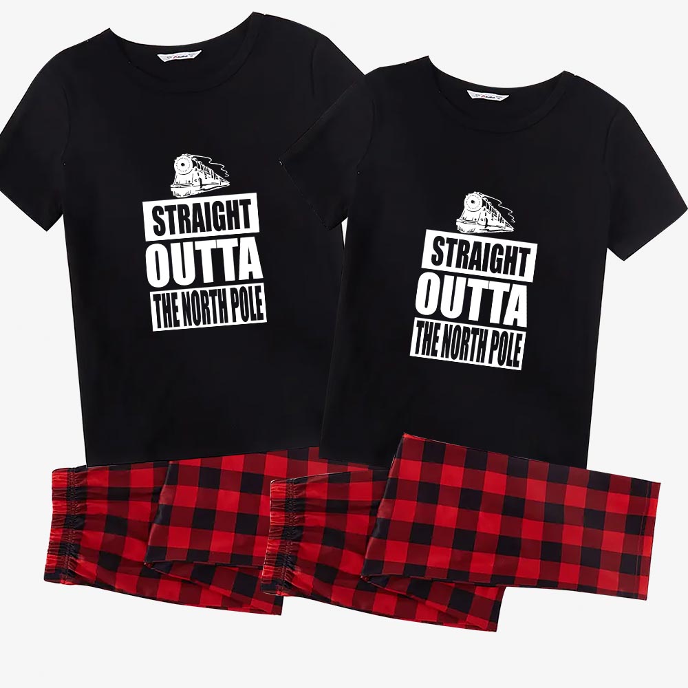 The North Pole Matching Christmas Jammies Short Sleeves The North Pole Matching Christmas Jammies Short Sleeves