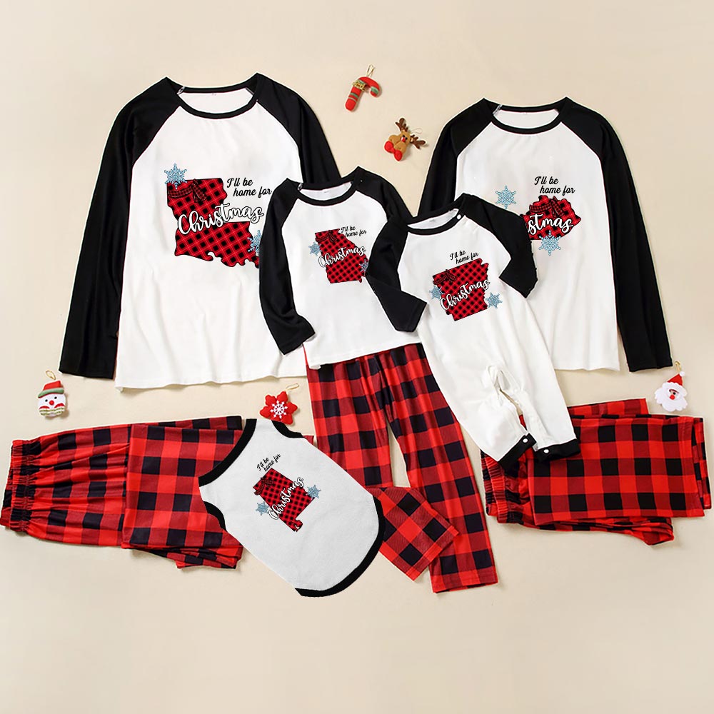 Custom US State Matching Family Pajamas For Christmas Custom US State Matching Family Pajamas For Christmas