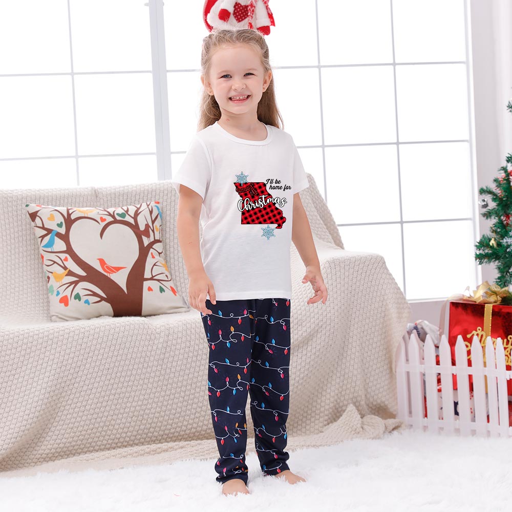 Personalized US State Jammies Matching Short Sleeves Personalized US State Jammies Matching Short Sleeves