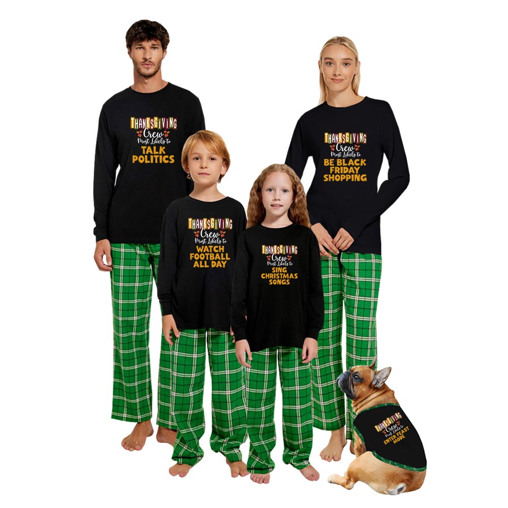 Customizable Funny Saying Thanksgiving Family Pajamas Matching Cotton Customizable Funny Saying Thanksgiving Family Pajamas Matching Cotton